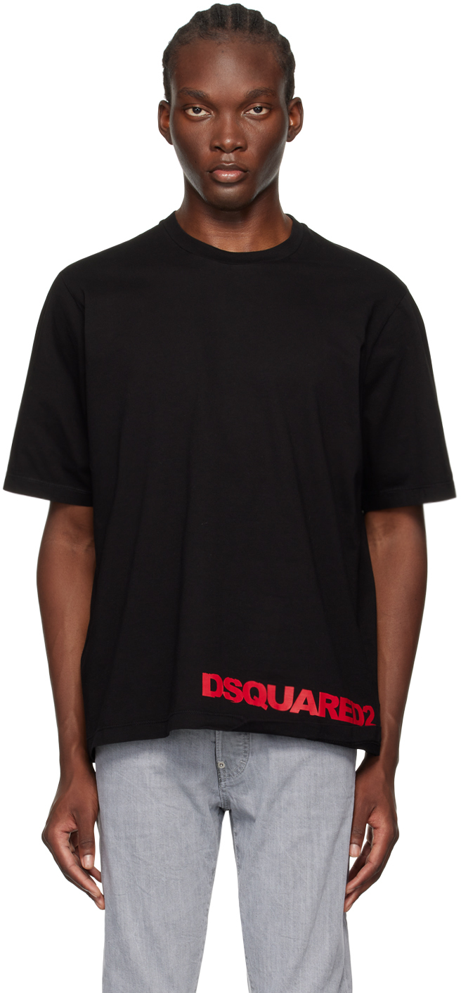 【関税込み】Dsquared2 ブラック ルーズフィット Tシャツ Dsquared2のブラック ルーズフィット Tシャツがセール中