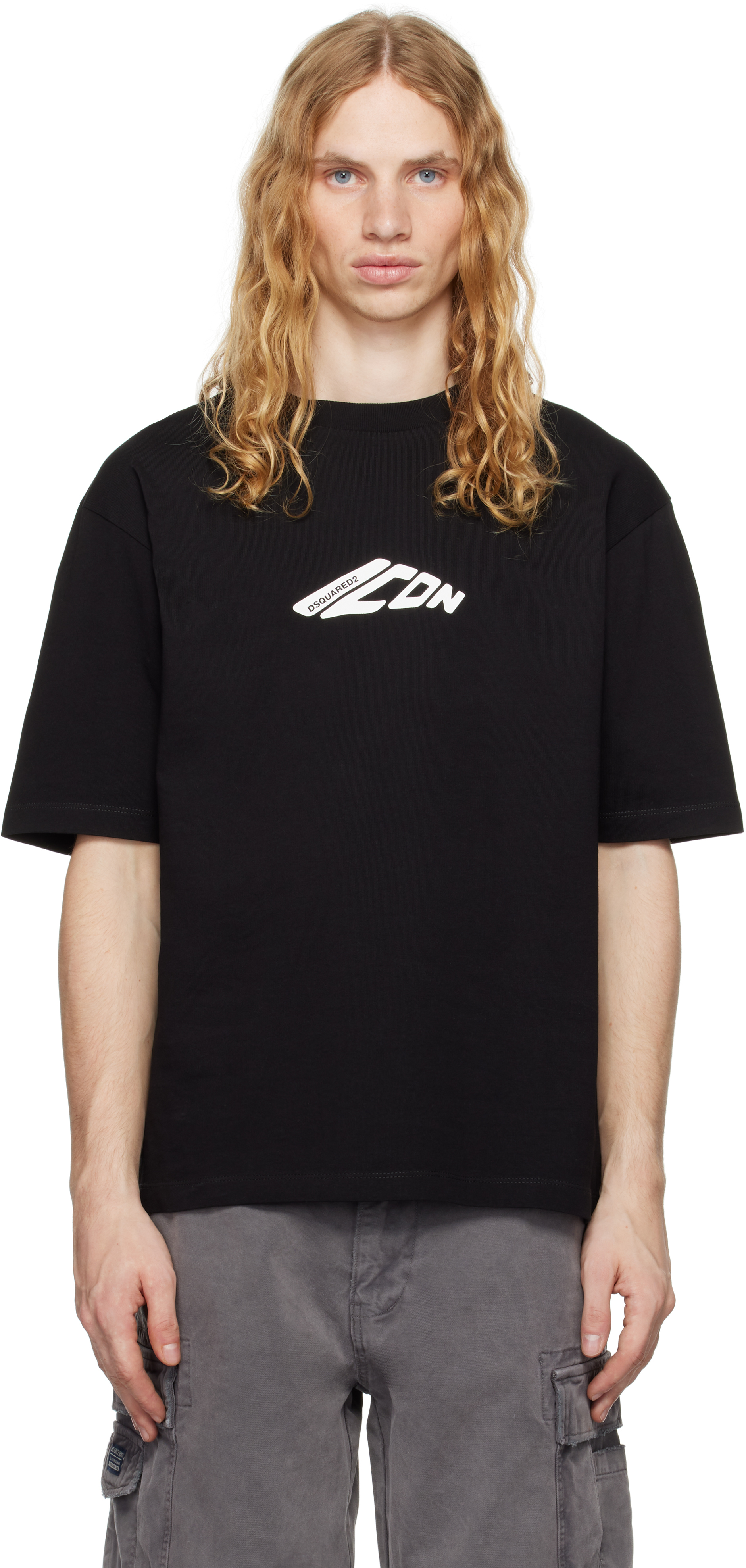 Dsquared2のブラック Icon New Generation ルーズフィット T