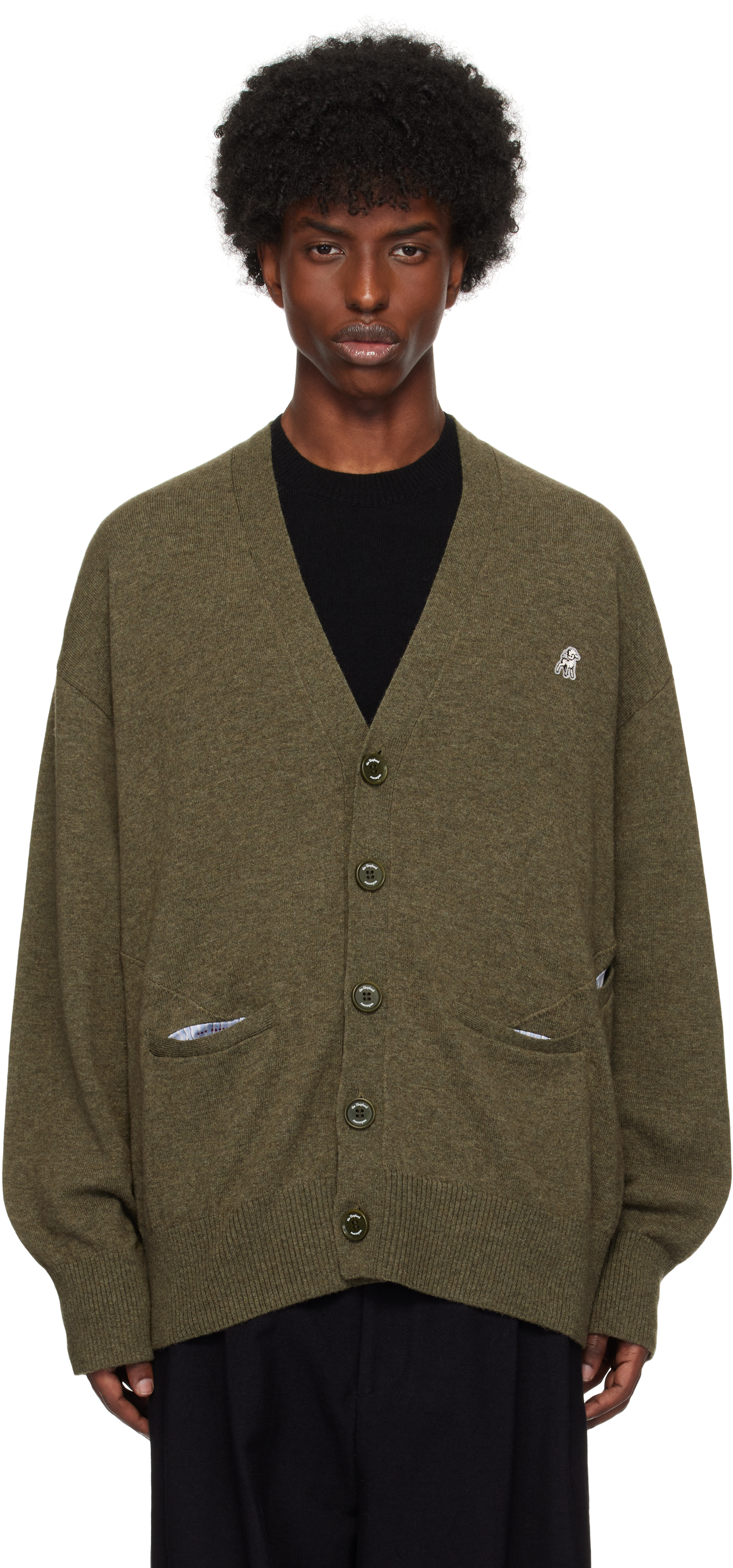 The Shepherd Undercover Khaki Us2d4992-2 Cardigan In Top Khaki