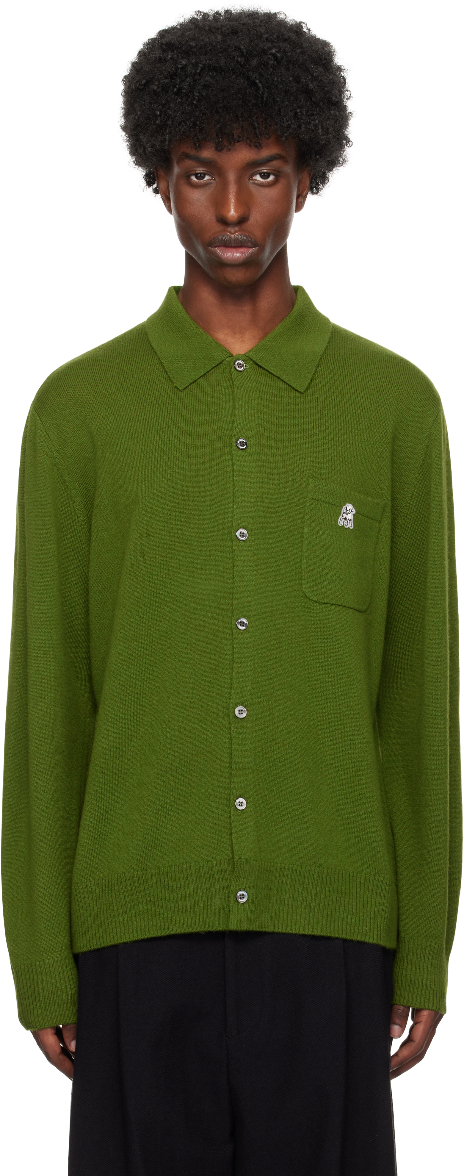 The Shepherd Undercover Green Us2d4901 Cardigan In Moss Green