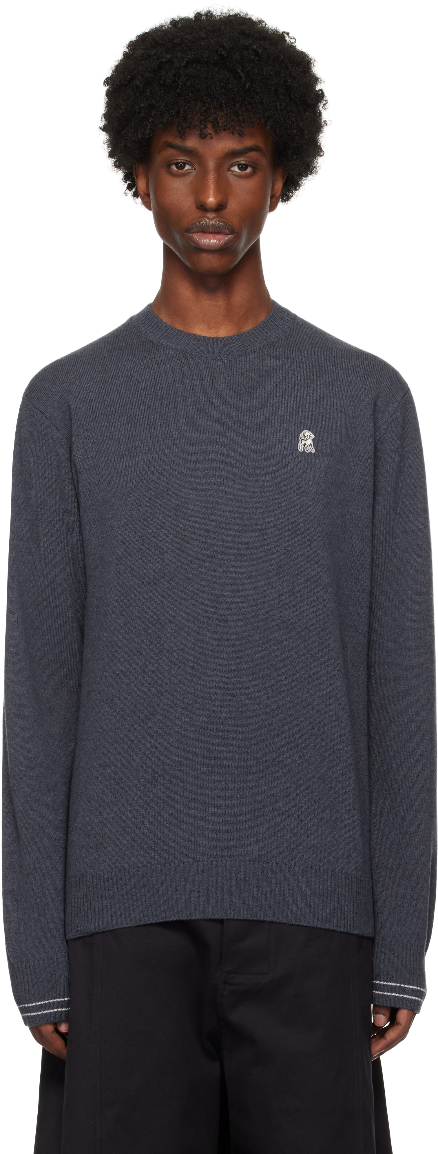 The Shepherd Undercover Blue Us2d4991-2 Sweater In Gray Blue