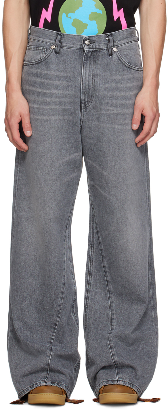 Shop Members Of The Rage Gray Classic Racer Jeans In Grey