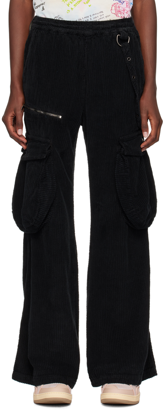 Black Cord Cargo Pants