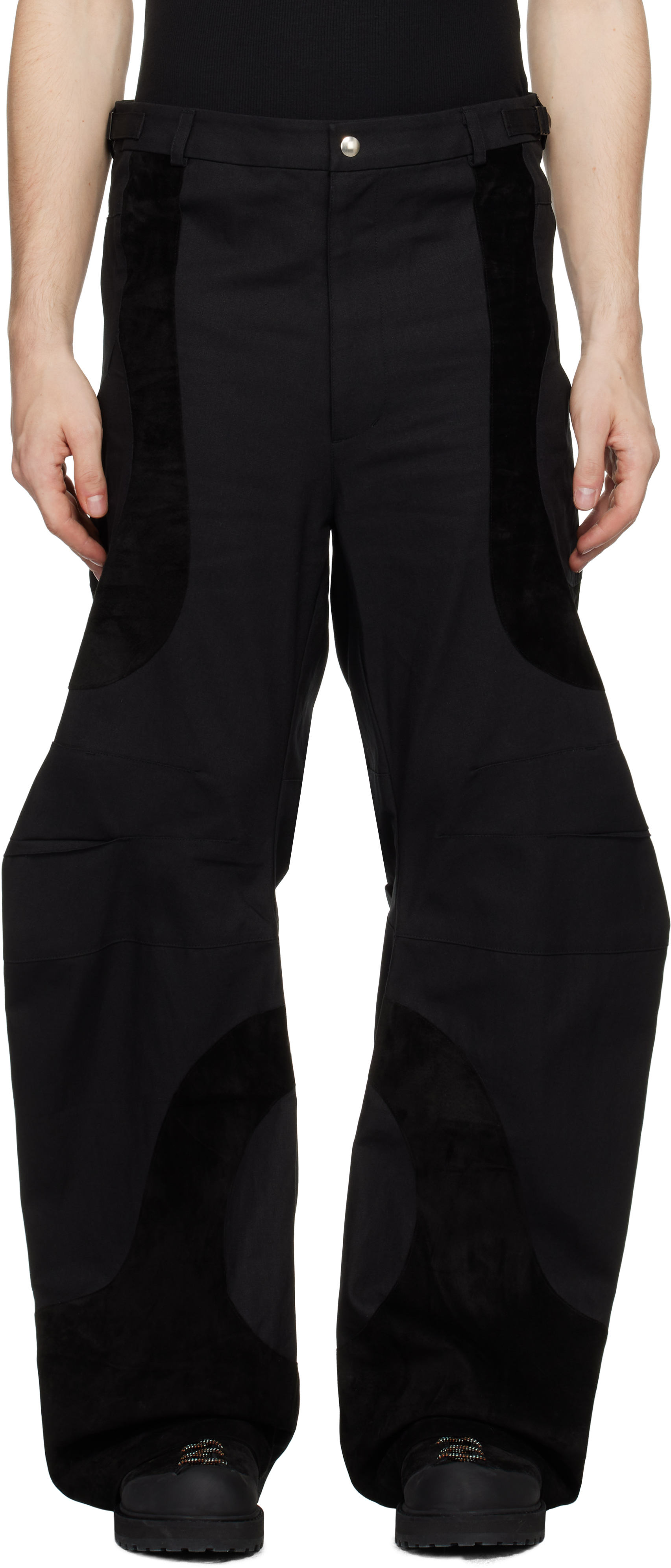 Black Articulated Dart Trousers