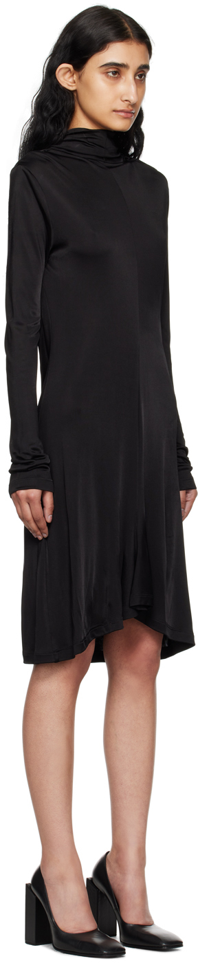 Helmut Lang Black Cowl Midi Dress In Black 001