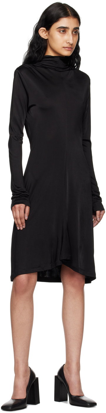 Helmut Lang Black Cowl Midi Dress In Black 001