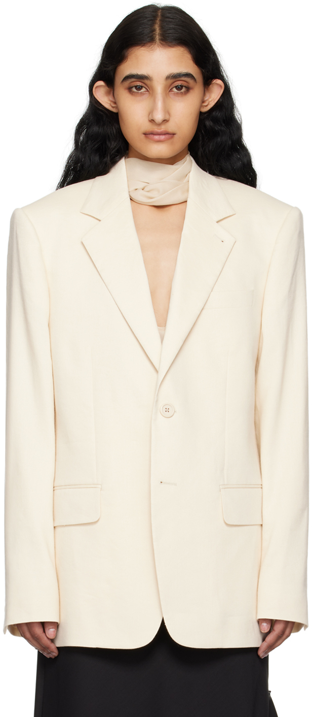 Helmut Lang Off-white Classic Blazer In Summer Sand - 1yz