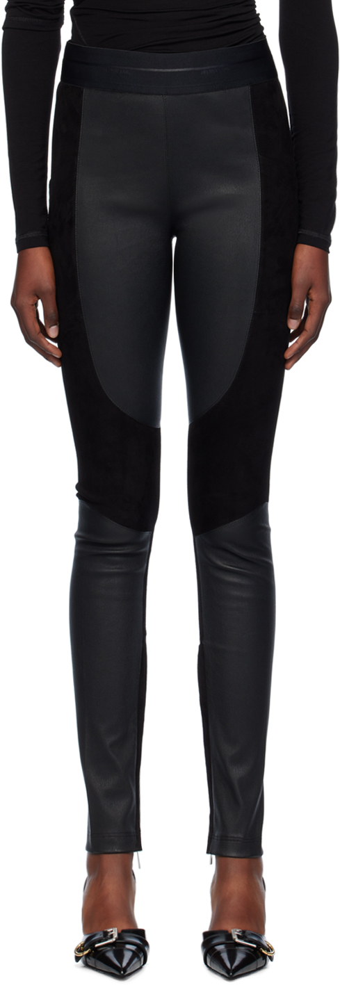 Black Racer Leather Leggings