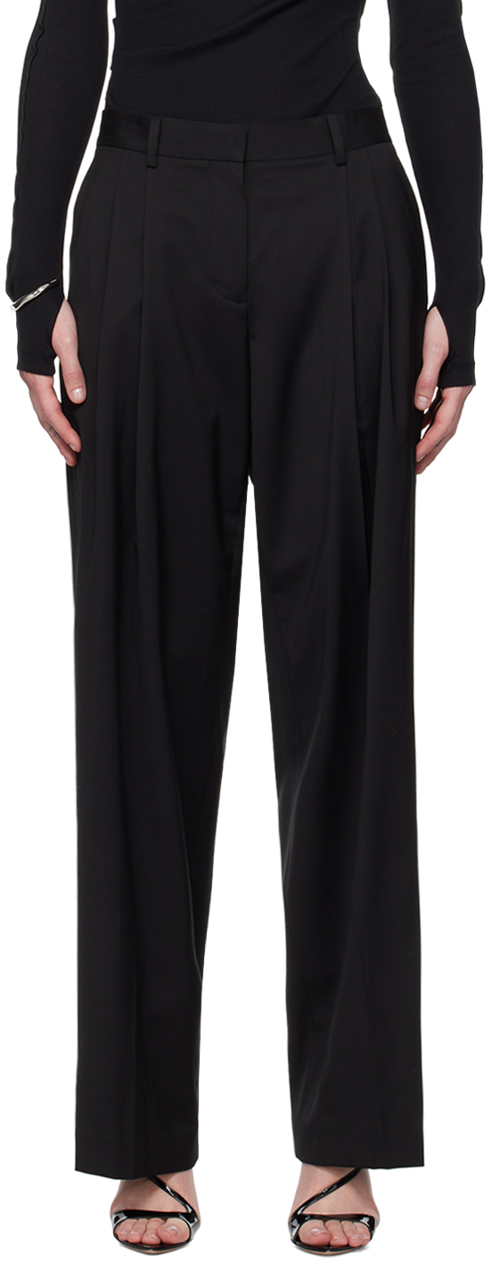 【関税込み】Helmut Lang ブラック ダブルタック トラウザーズ Helmut Langのブラック ダブルタック トラウザーズがセール中