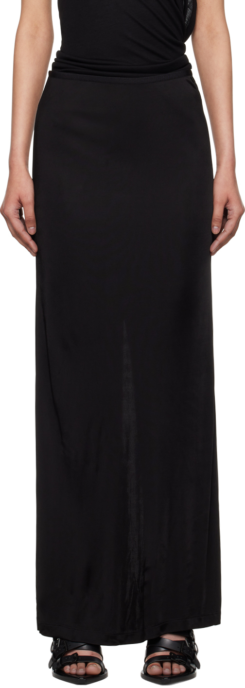 Shop Helmut Lang Black Slit Maxi Skirt In Black - 001