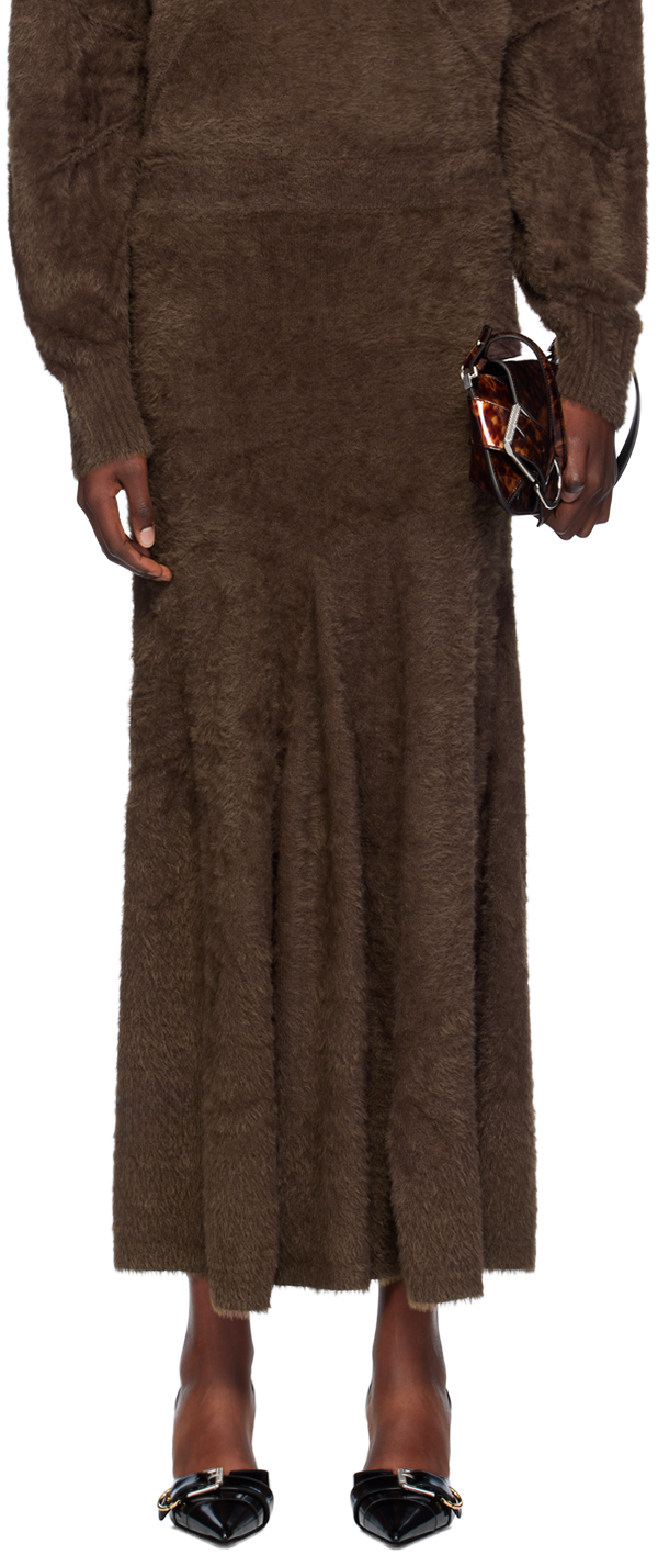 Brown Grunge Maxi Skirt