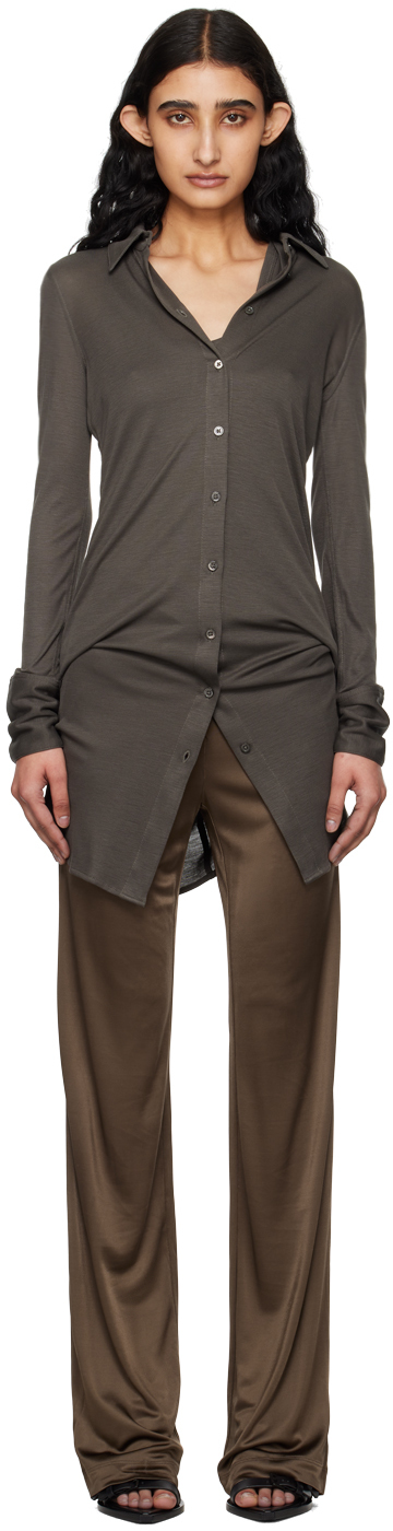 【関税込み】Helmut Lang グレー リブ ミニワンピース Helmut Langのグレー リブ ミニワンピースがセール中
