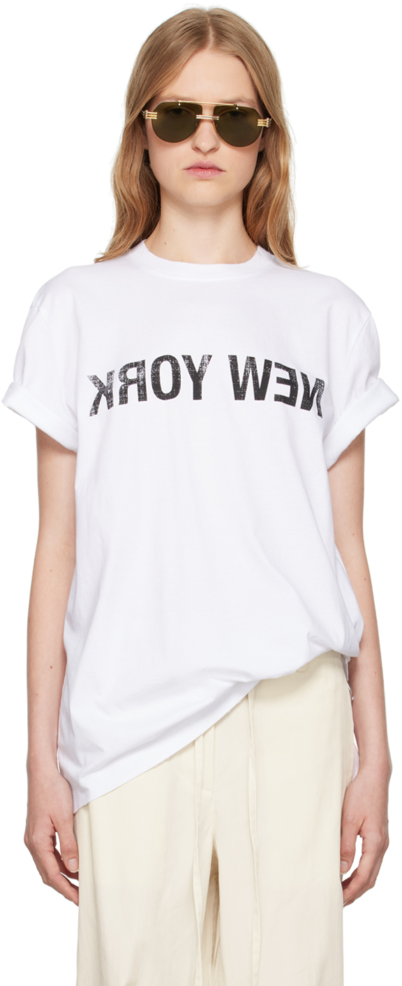 White New York Seatbelt T-shirt