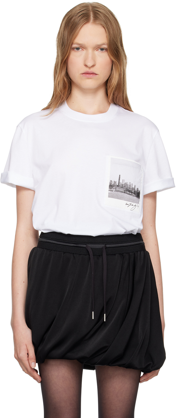 【関税込み】Helmut Lang ホワイト Skyline Postcard Tシャツ Helmut Langのホワイト Skyline Postcard Tシャツがセール中