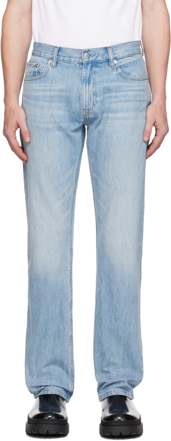 Blue Low-Rise Straight Jeans