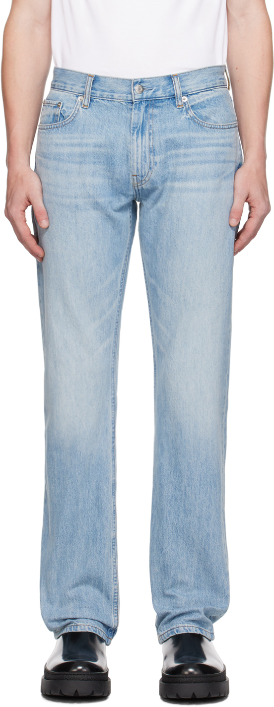 Blue Low-Rise Straight Jeans by Helmut Lang on Sale