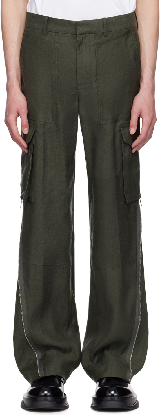 Shop Helmut Lang Khaki Expansion Panel Cargo Pants In Graphite - B0v