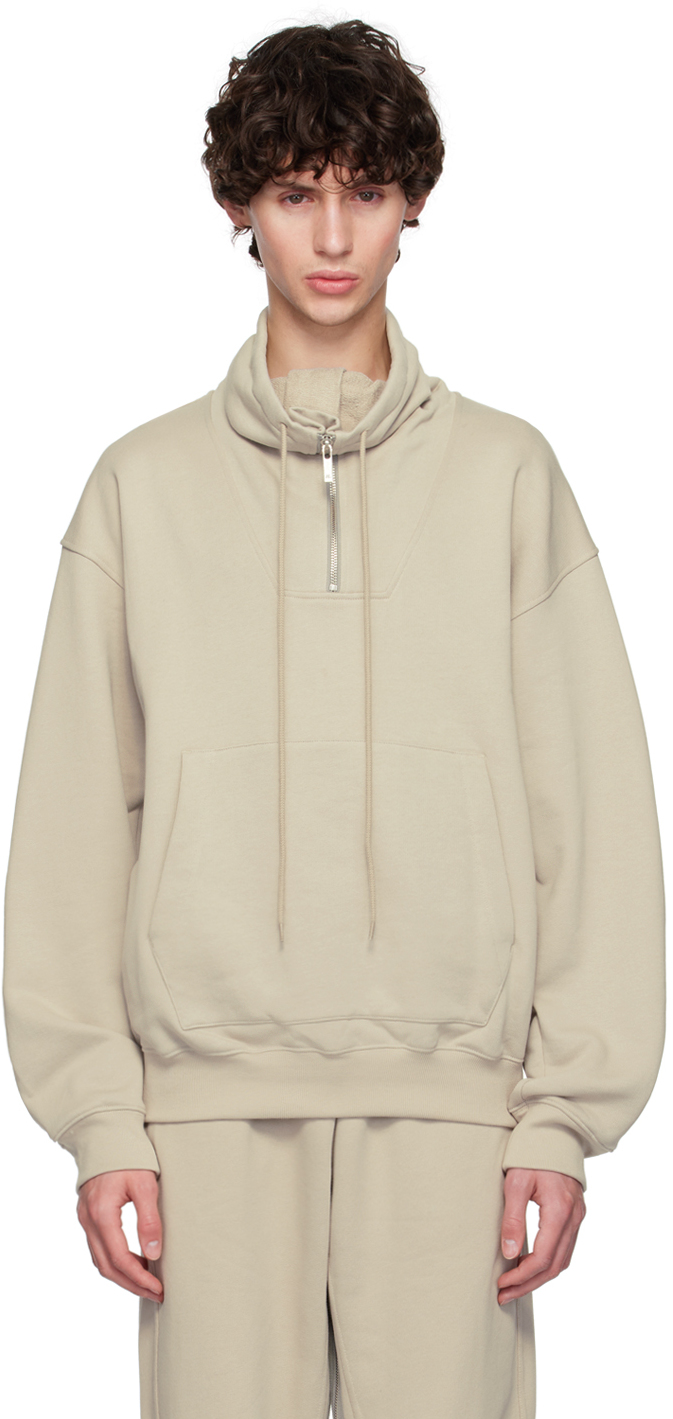 Taupe Funnel Neck Sweatshirt