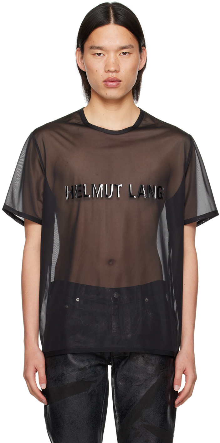 Black Sheer T Shirt by Helmut Lang on Sale