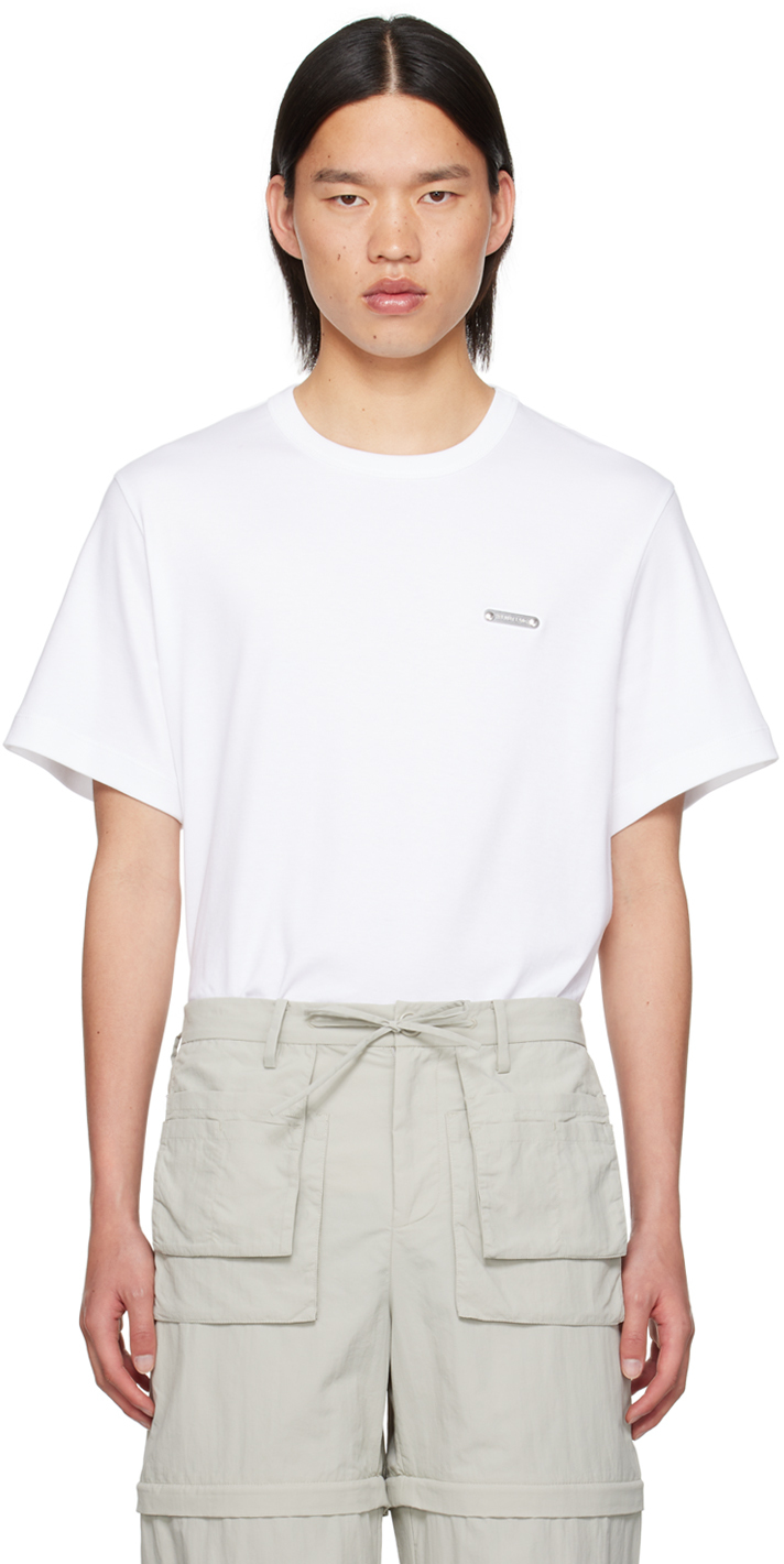 【関税込み】Helmut Lang ホワイト ロゴプレート Tシャツ Helmut Langのホワイト ロゴプレート Tシャツがセール中