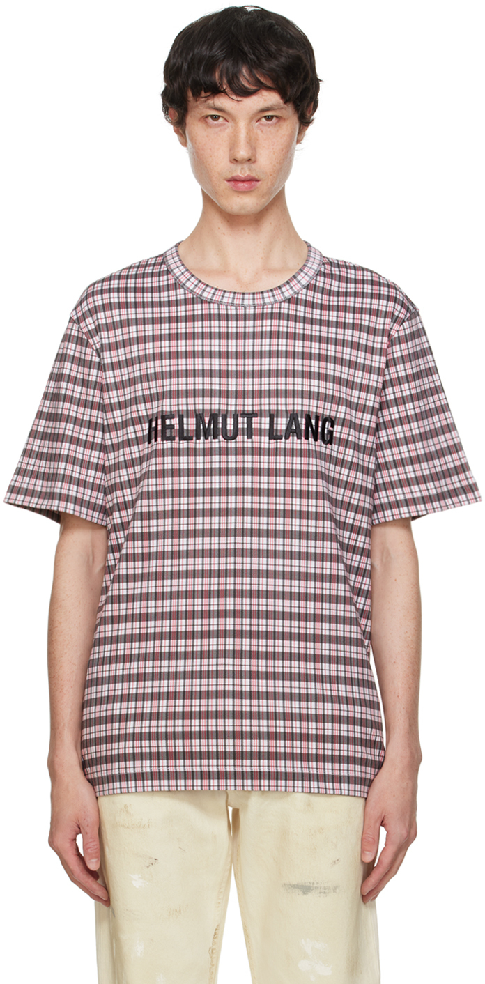 Red & White Printed-Logo T-Shirt by Helmut Lang on Sale