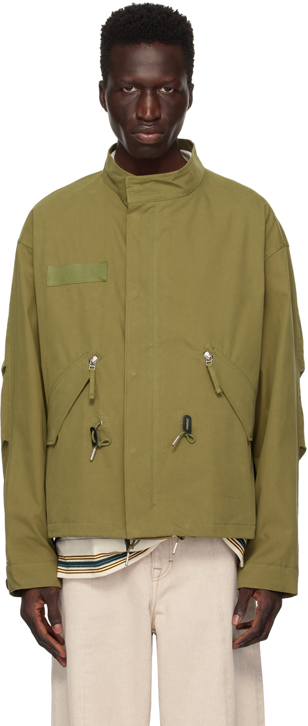 Shop Uniform Bridge Khaki Drawstring Jacket In Sage Green