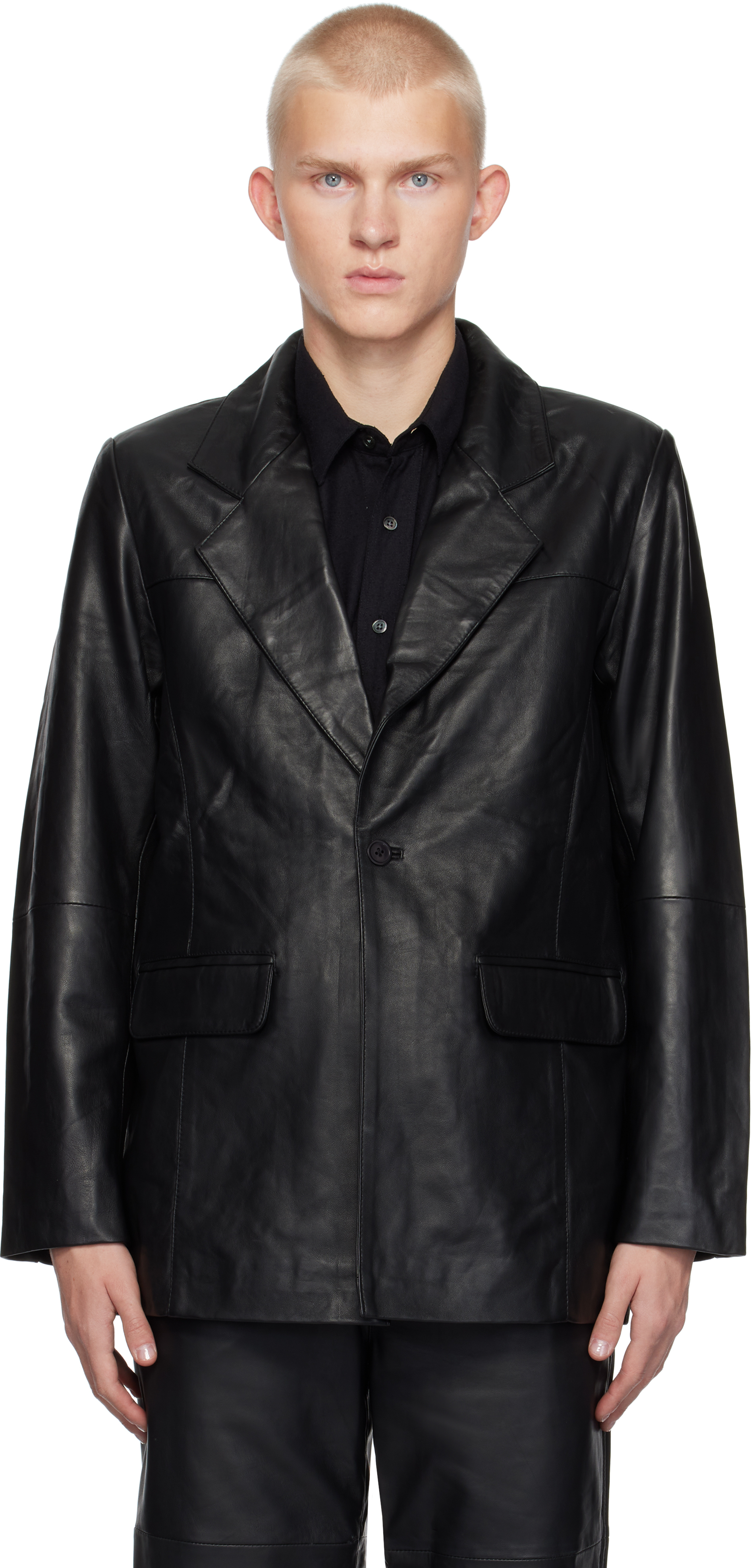 Shop Deadwood Black Bradley Leather Blazer