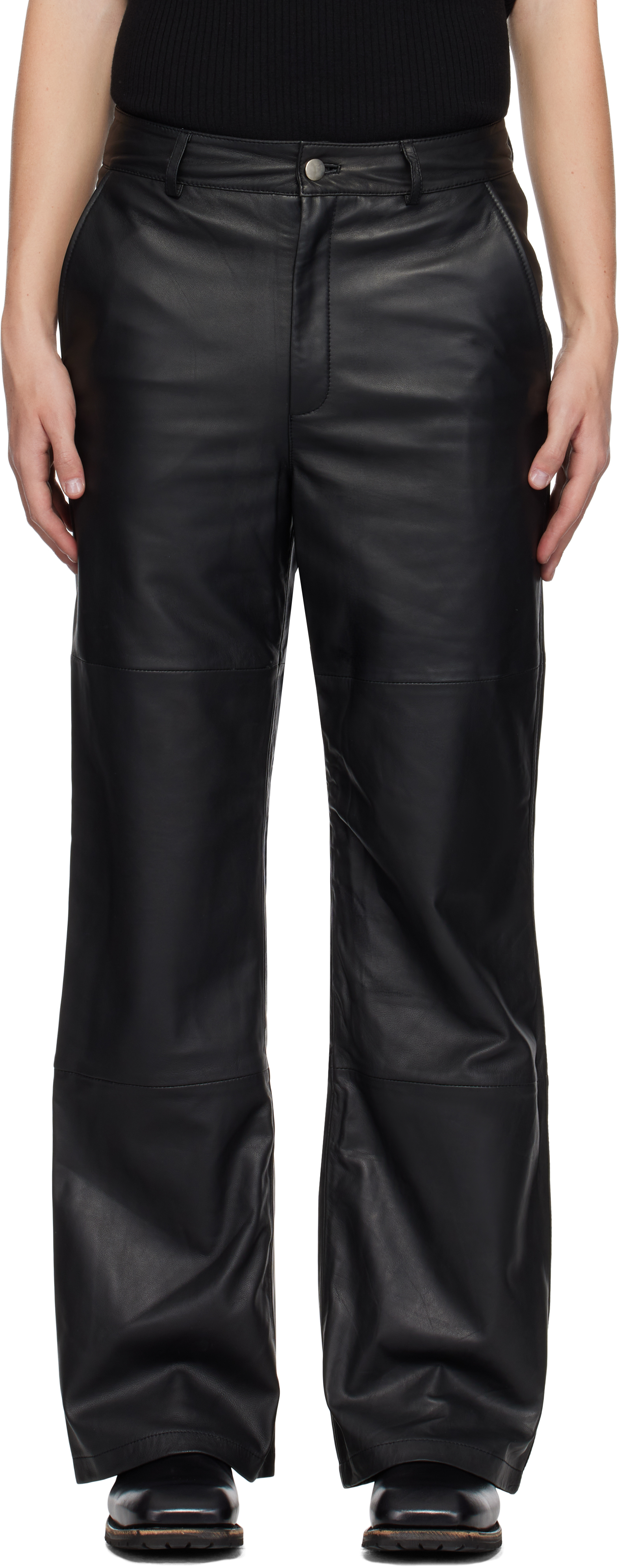 Shop Deadwood Black Flynn Leather Pants