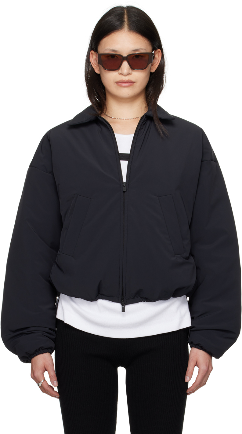 Black Padded Bomber Jacket