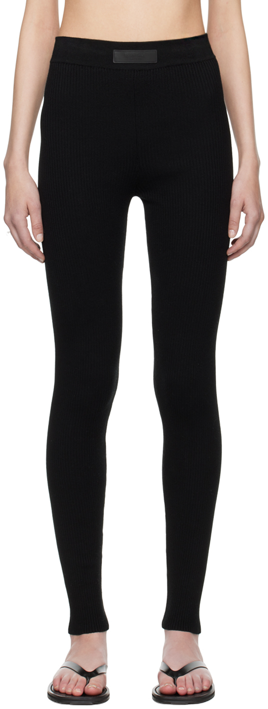 Shop Essentials Black Rib Leggings