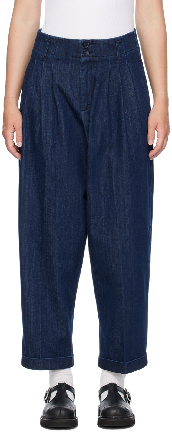 Shop Ymc You Must Create Indigo Keaton Denim Trousers In 40-indigo