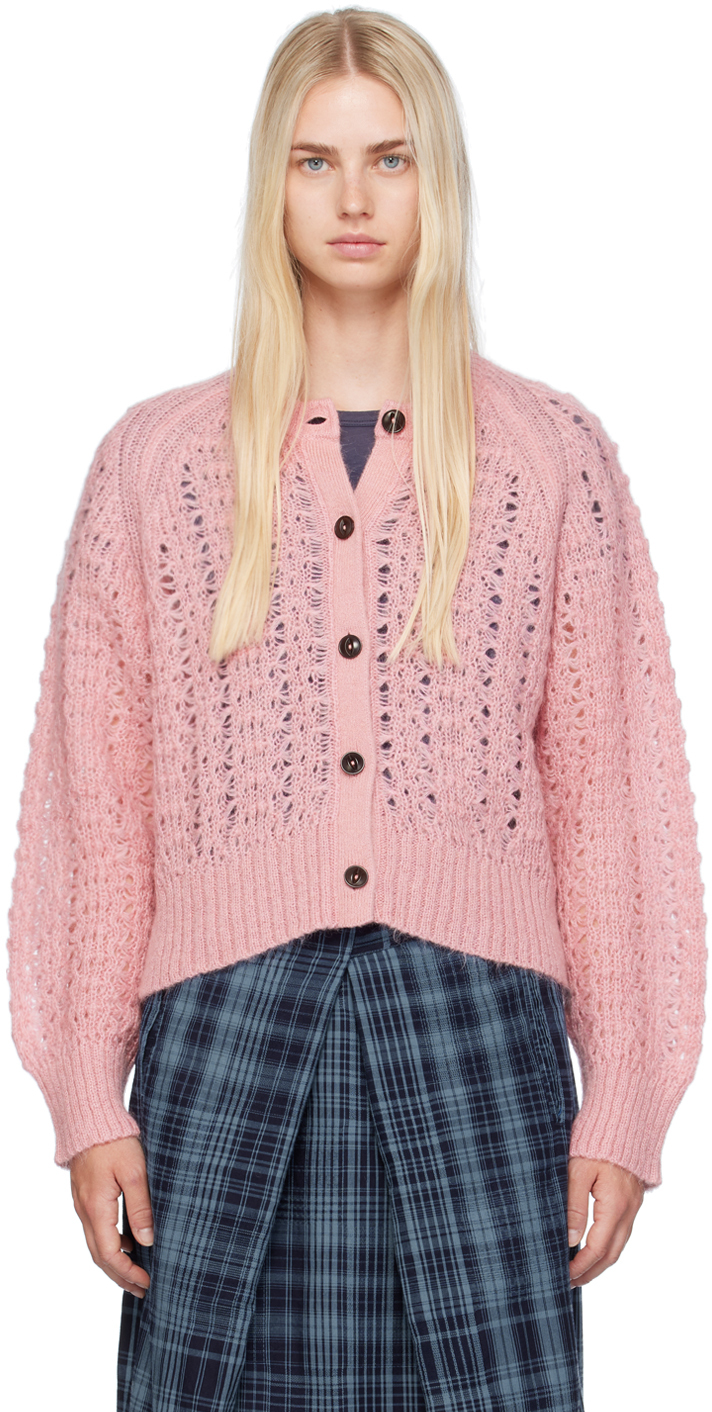 Ymc You Must Create Pink Foxtail Cardigan In 60-pink