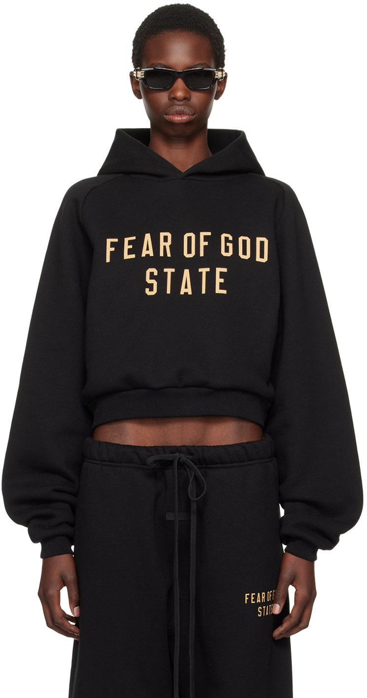 Black Cropped Hoodie