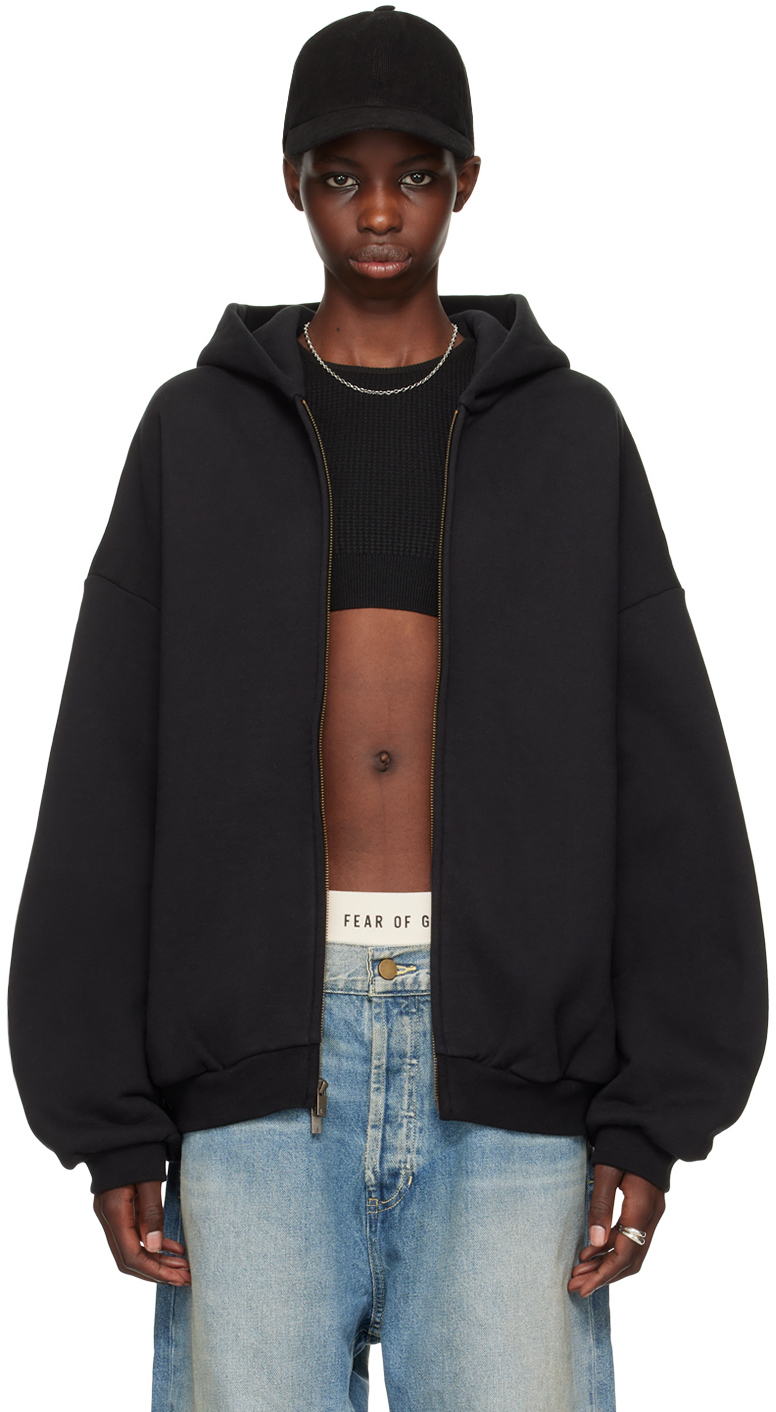 Shop Essentials Black Full-zip Hoodie