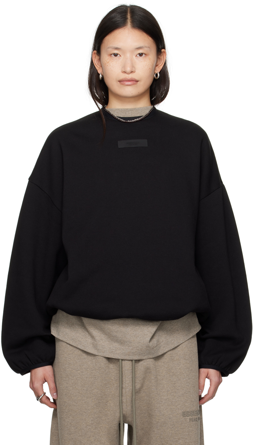 Black Elasticized Sweatshirt