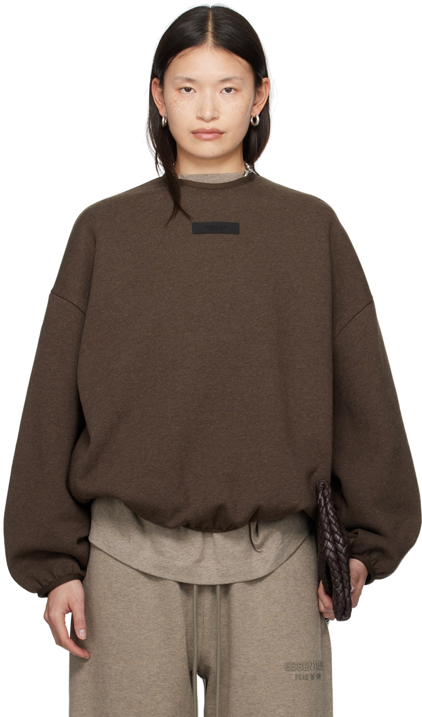 Brown Elasticized Sweatshirt