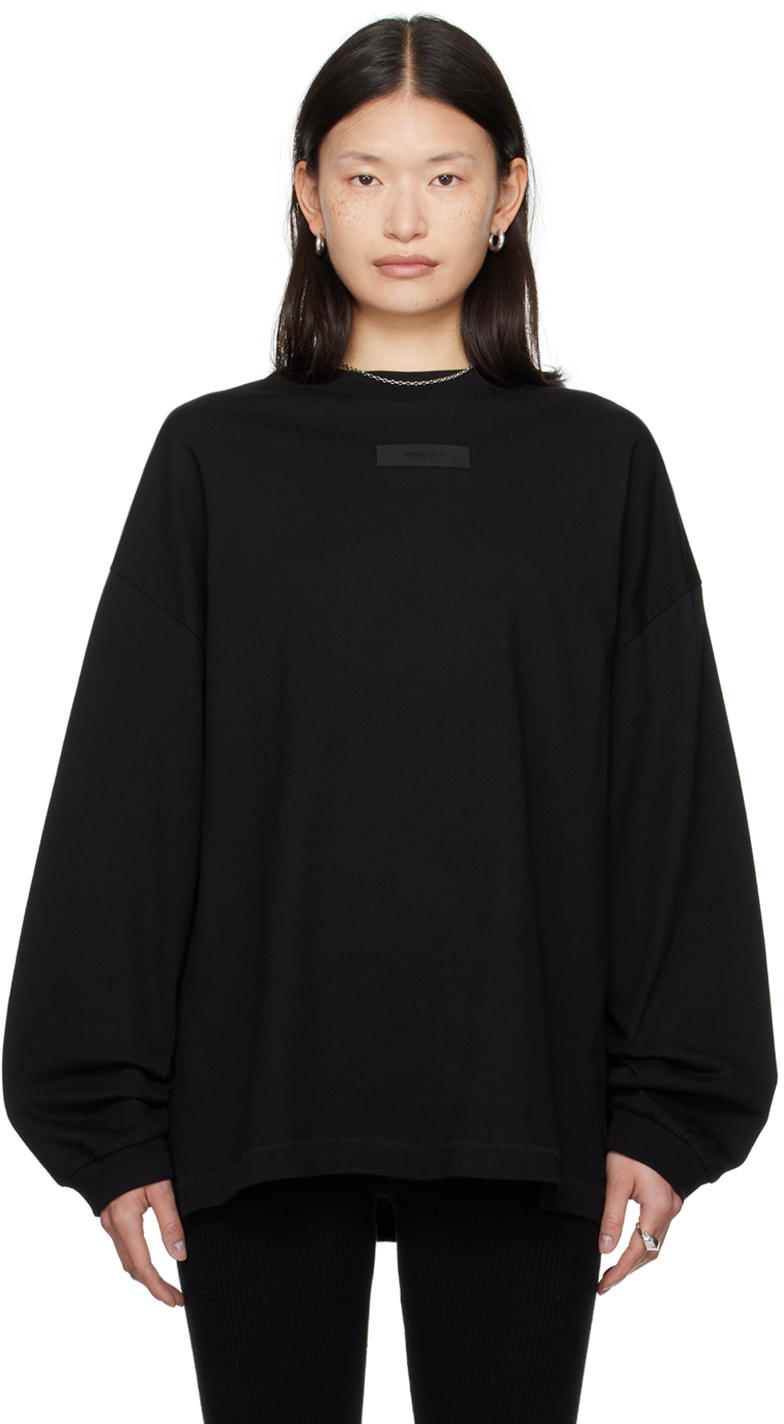 Black Crewneck Long Sleeve T-Shirt