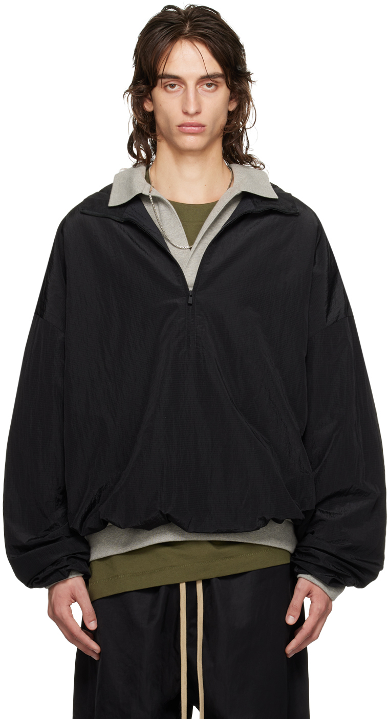 Black Half-Zip Pullover Jacket