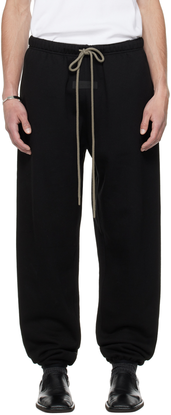 Fear of God ESSENTIALS: Black Drawstring Sweatpants | SSENSE Canada