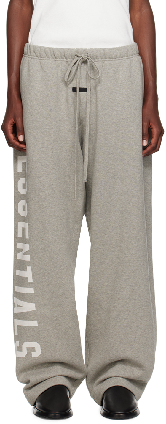 Shop Essentials Gray Relaxed Sweatpants In Dark Heather