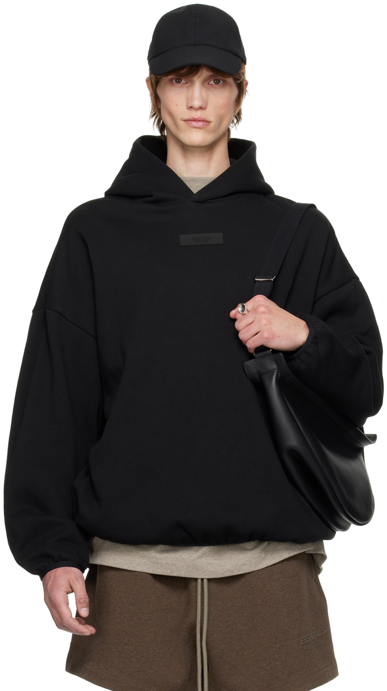 Black Elasticized Hoodie