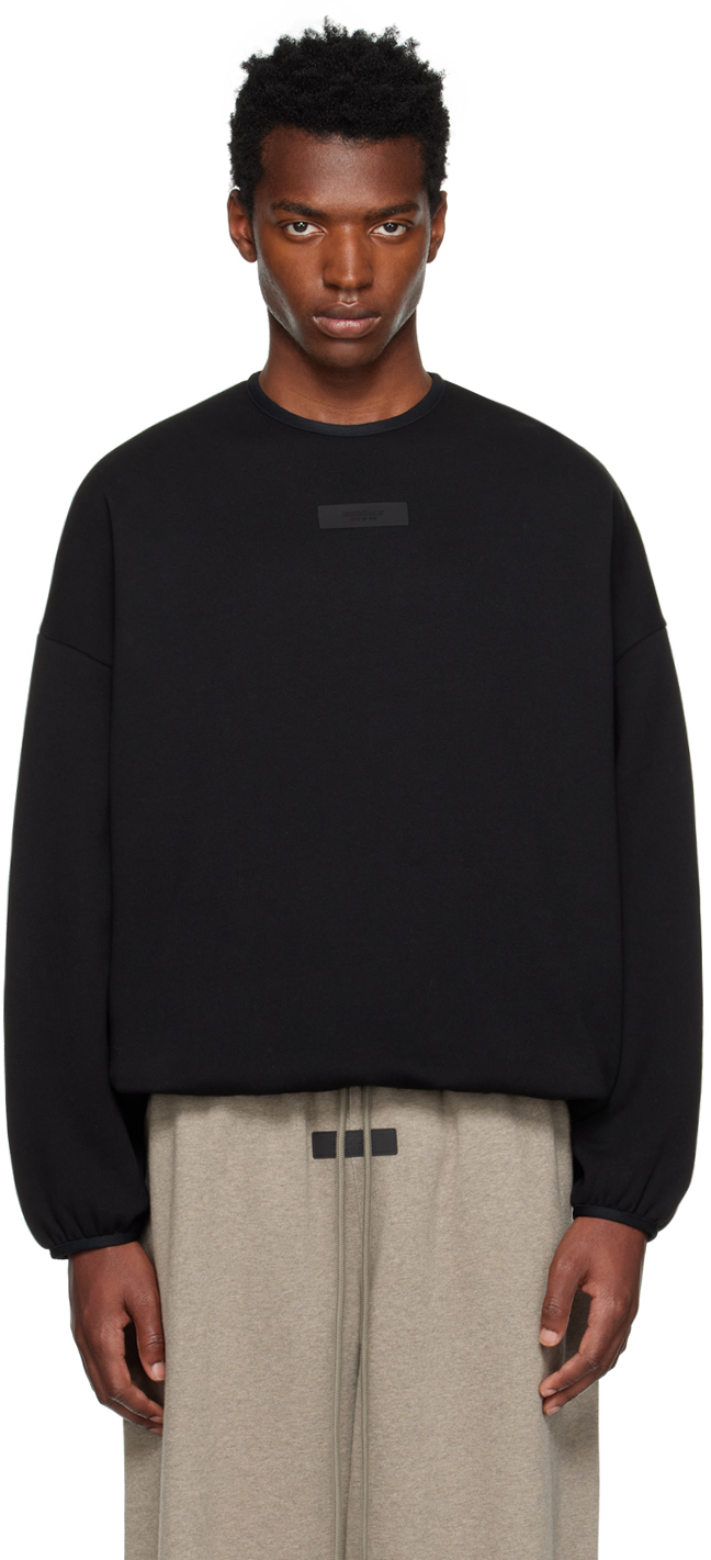 Shop Essentials Black Elasticized Sweatshirt