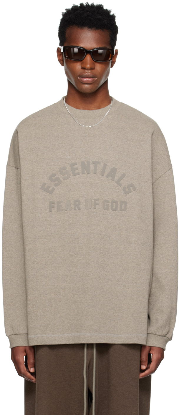 Gray Crewneck Long Sleeve T-Shirt