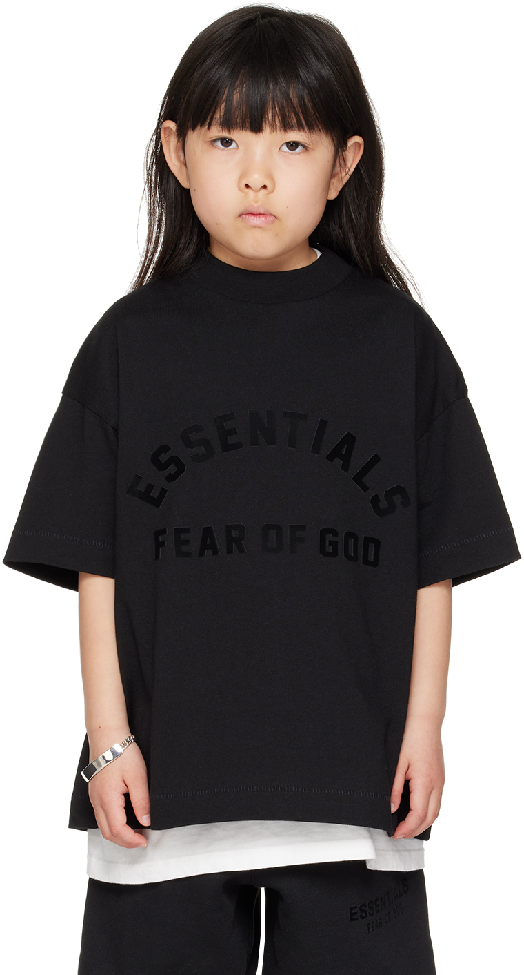 Shop Essentials Kids Black Bonded T-shirt