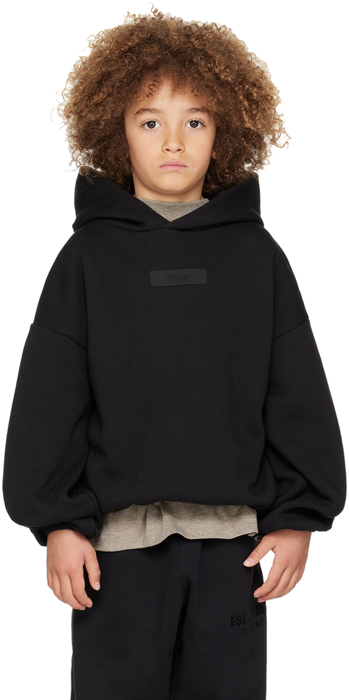 Kids Black Patch Hoodie by Fear of God ESSENTIALS SSENSE