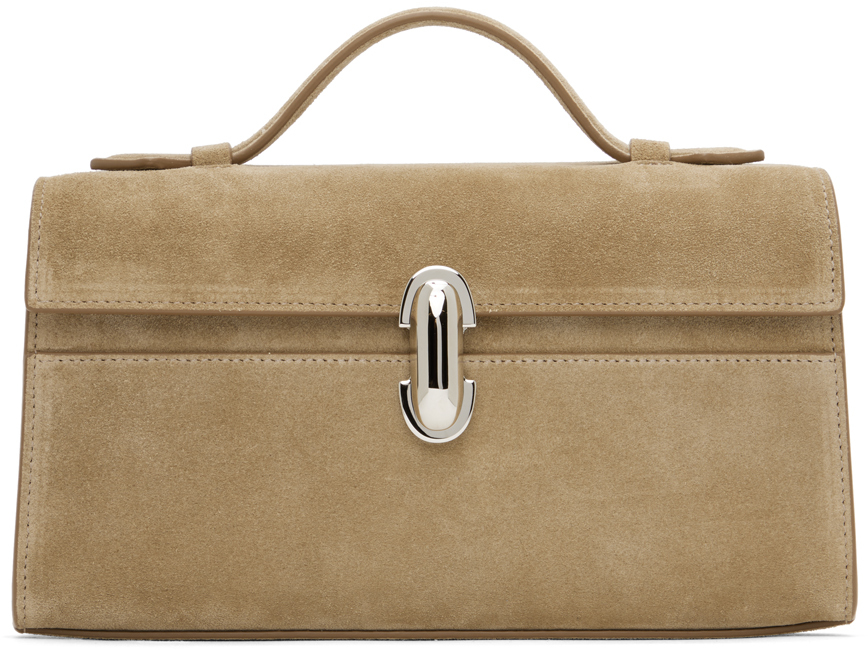 Savette Beige Symmetry Pochette Top Handle Bag In 280 Clay