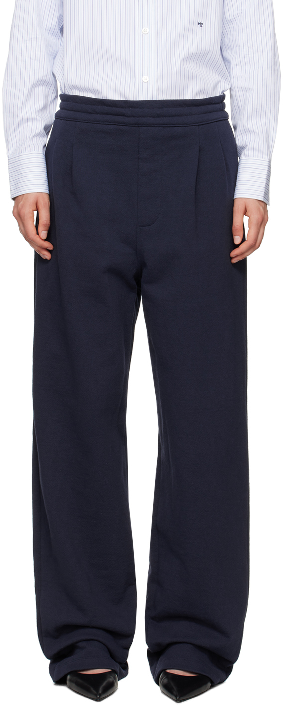 Shop Carter Young Ssense Exclusive Navy Pleated Sweatpants