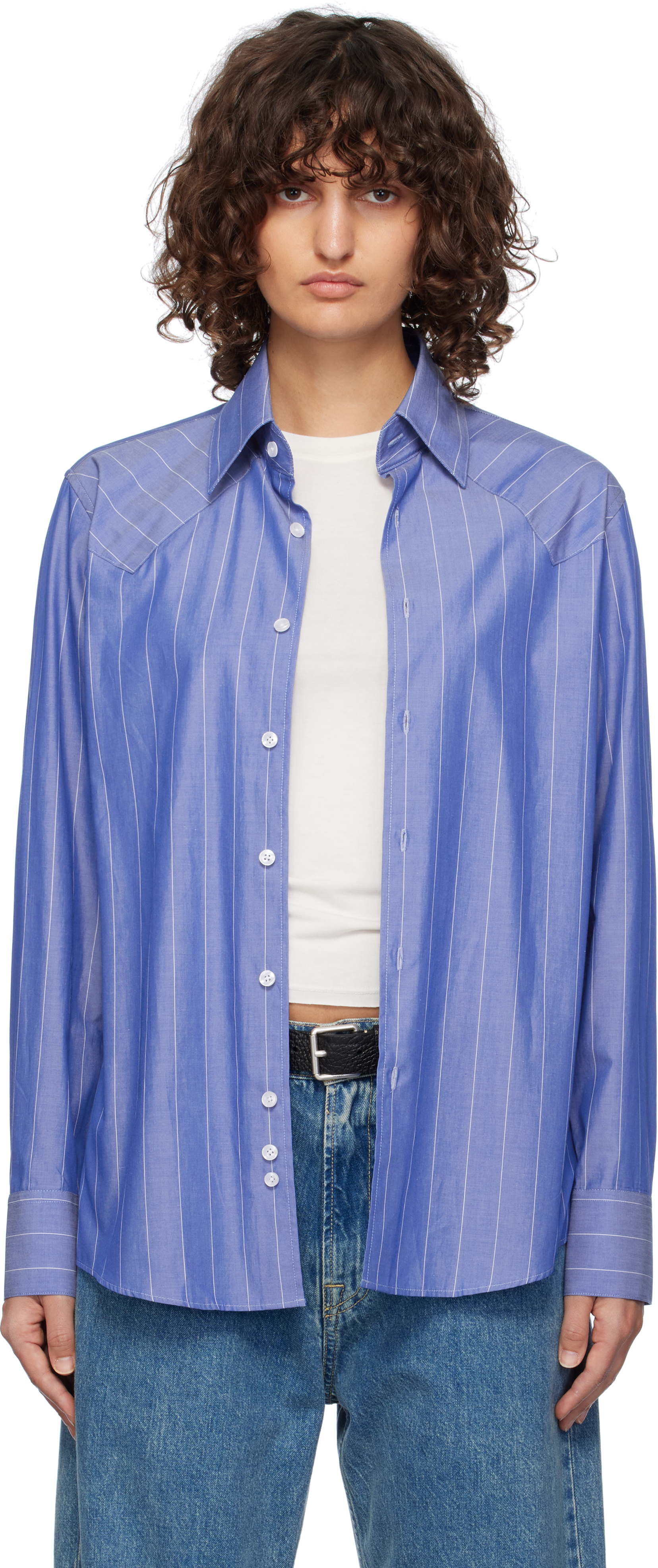 Blue Western Business Shirt