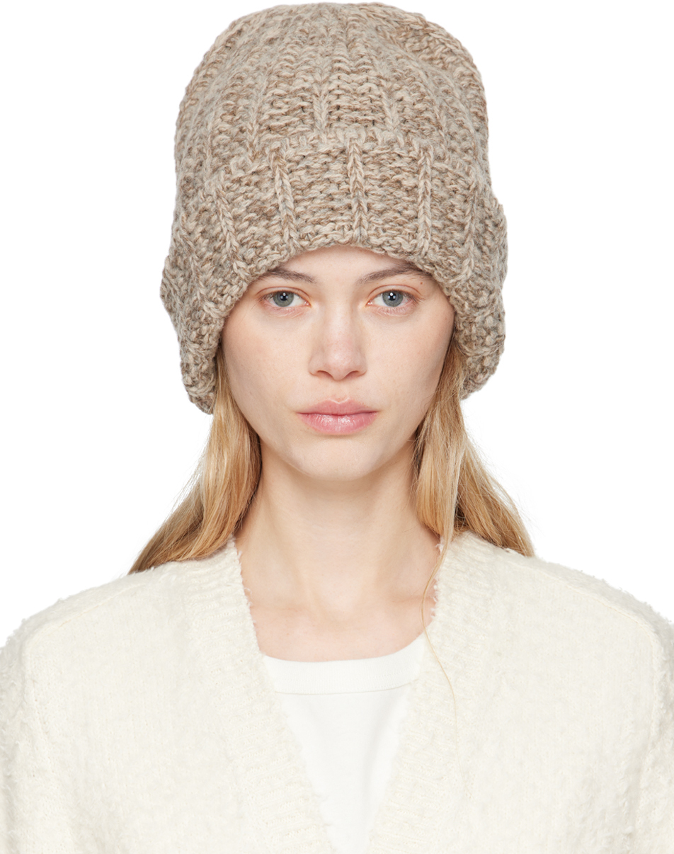 Shop Maison Margiela Beige Shetland Wool Beanie In 001f Beige/light Gre