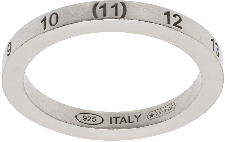 Shop Maison Margiela Silver Numerical Ring In 951 Silver